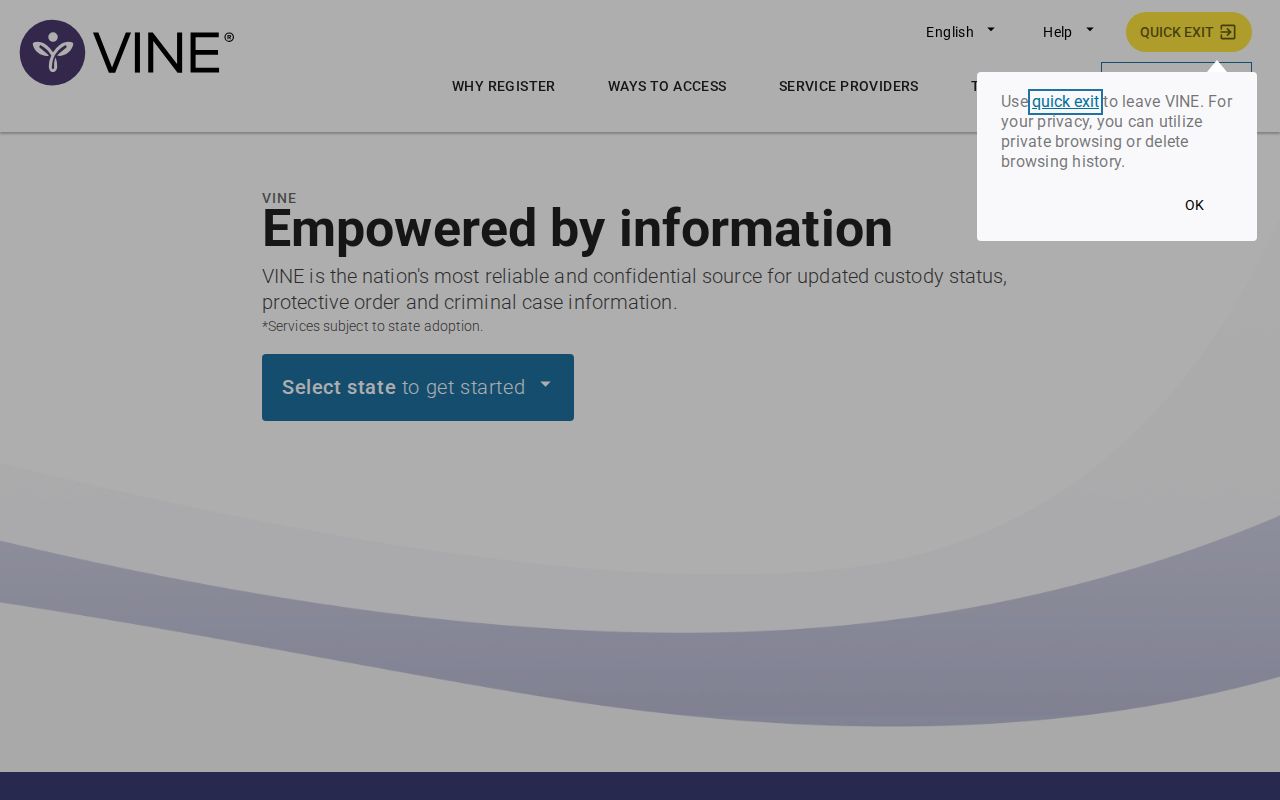 Graford criminal history custody notification search