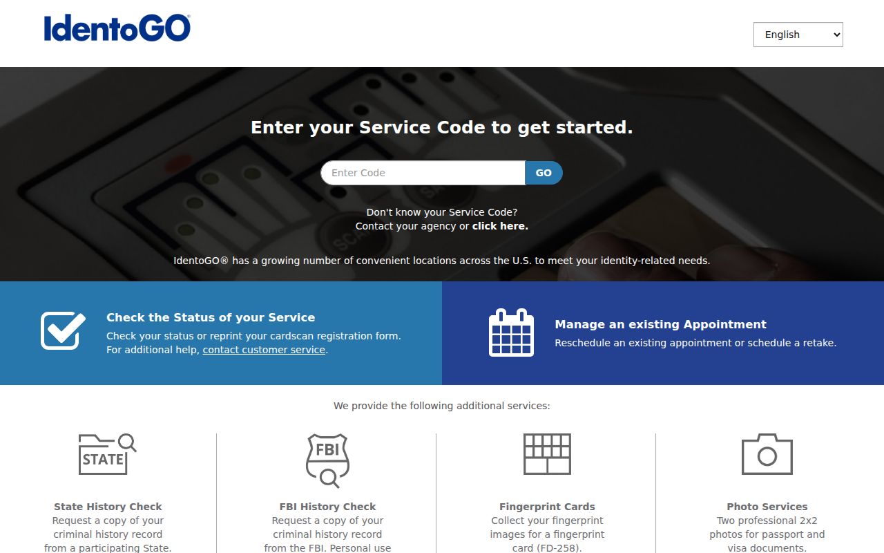 Palo Pinto County criminal history IdentoGO enrollment channel