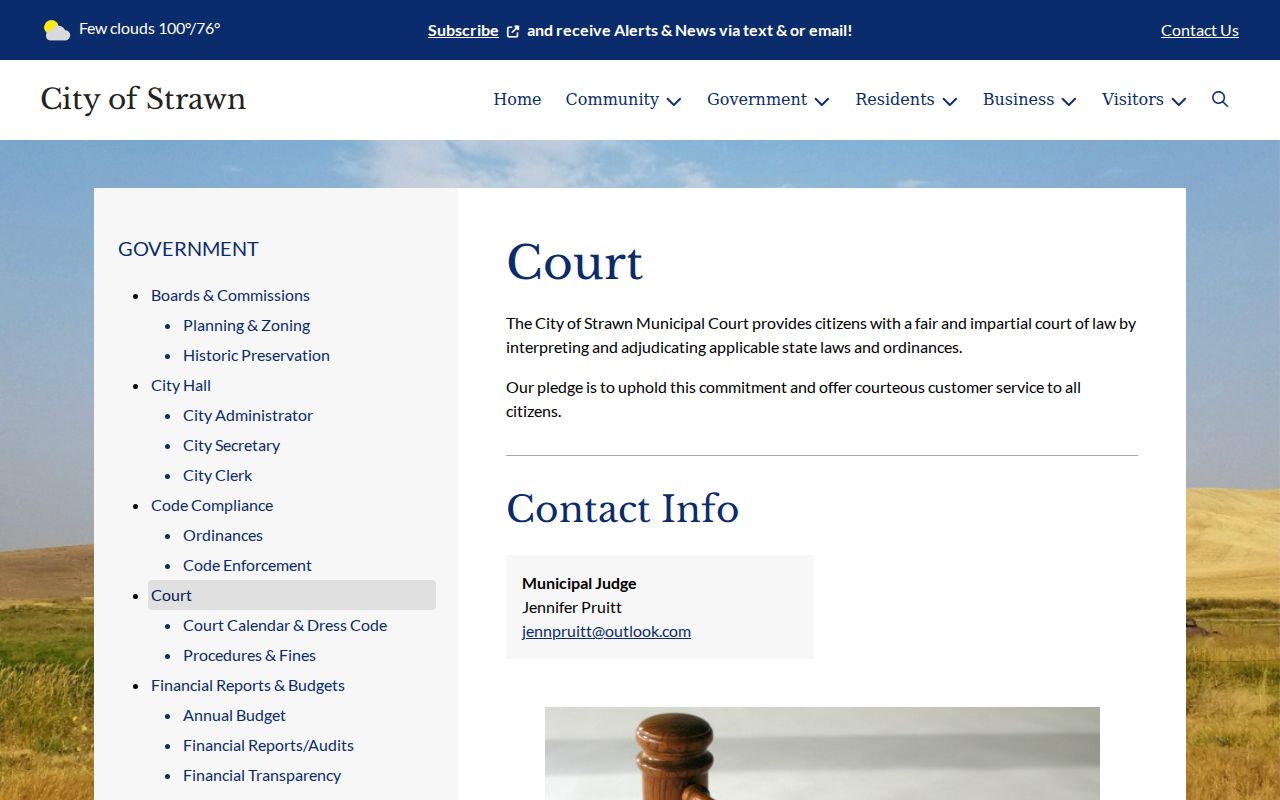 Strawn criminal history Municipal Court records page