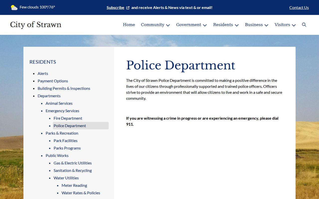 Strawn criminal history police department information page